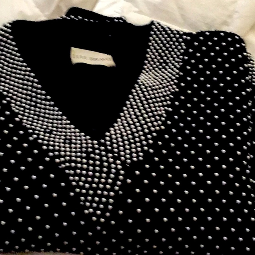 LuLu Bravo wool sweater w hundreds of pearls